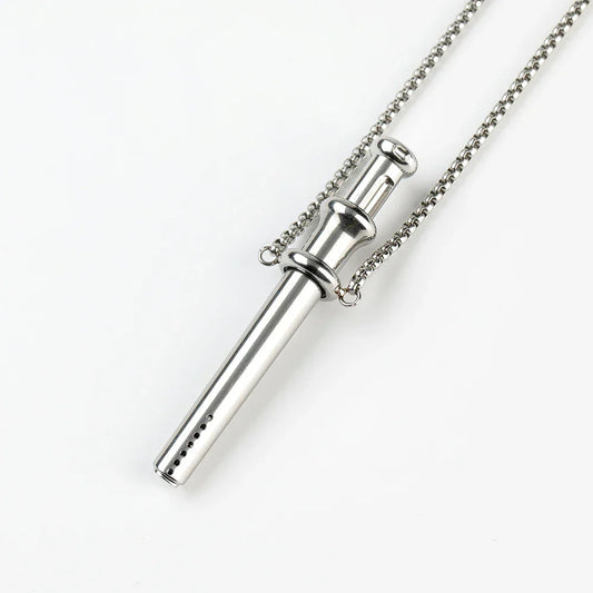 Anxiety Relief Breathing Necklace – Stainless Steel Meditation Pendant for Stress & Mindfulness